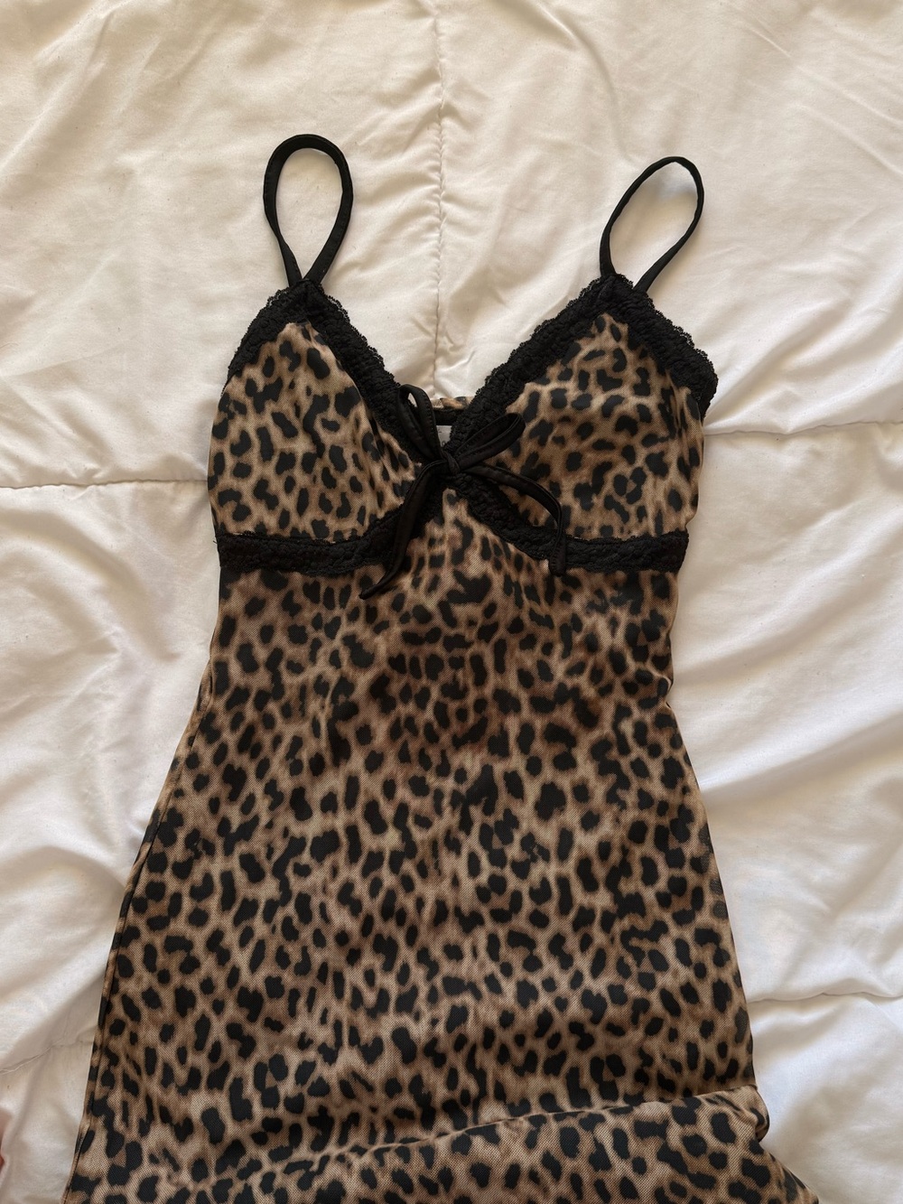 Tilly's Leopard Print Lace-Trim Slip Dress - Brown/Black